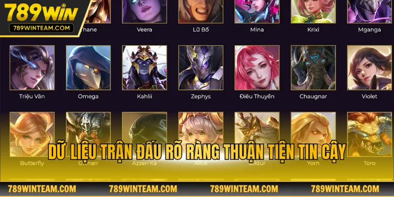 Dữ liệu trận đấu rõ ràng thuận tiện tin cậy